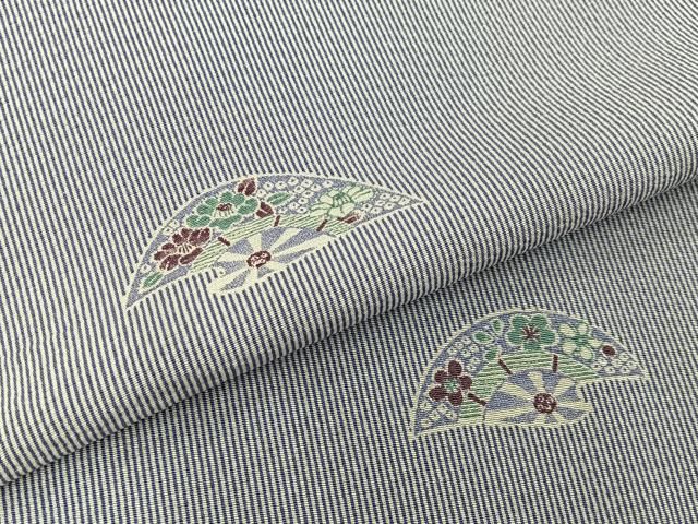 平和屋着物■上質な小紋 片輪車花文 正絹 逸品 BAAY8795hj