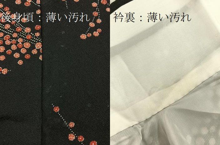 平和屋着物■上質な小紋 枝花文 黒地 正絹 逸品 BAAY8800hj