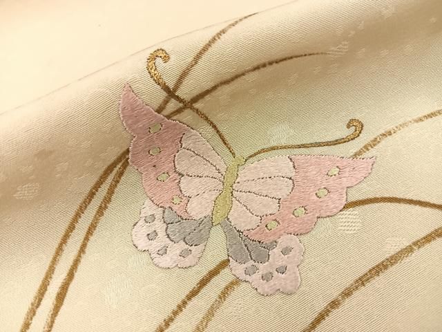 平和屋着物■訪問着 刺繍 舞蝶文 金彩 正絹 逸品 BAAY8814hj