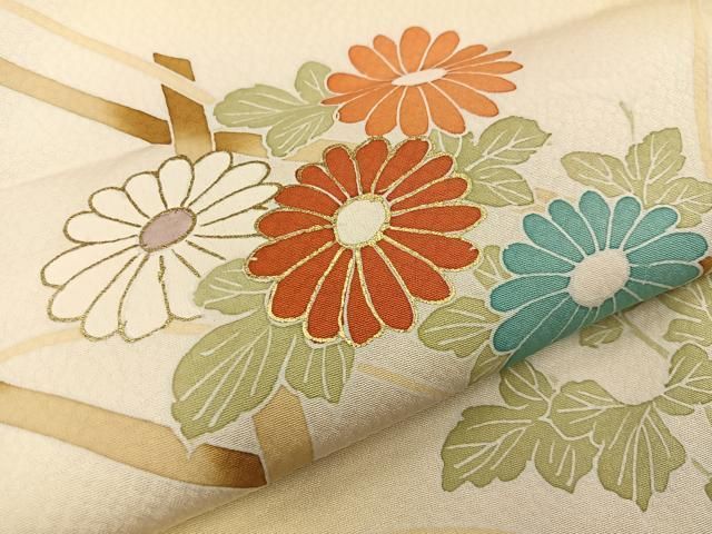 平和屋着物■訪問着 菊 暈し染め 金彩 正絹 逸品 未使用 BAAY8820hj