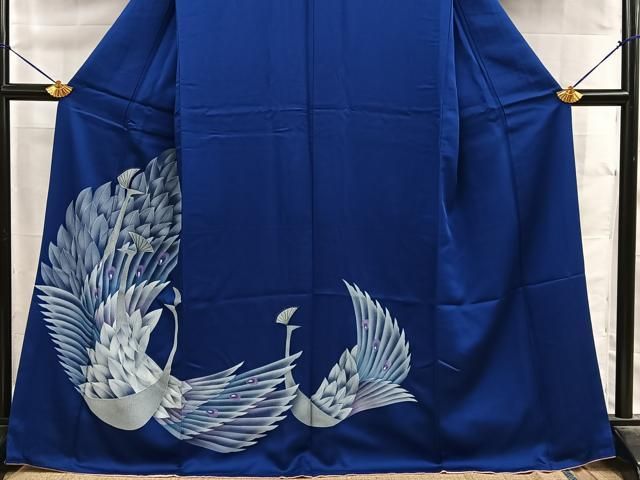 平和屋着物■訪問着 孔雀 銀彩 正絹 逸品 BAAY8835hj
