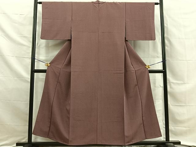 平和屋着物■江戸小紋 紬地 菱文様 正絹 逸品 BAAY8861hj