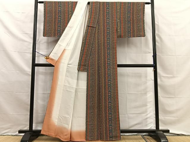 平和屋着物■上質な小紋 吉祥花間道 正絹 逸品 BAAY8864hj