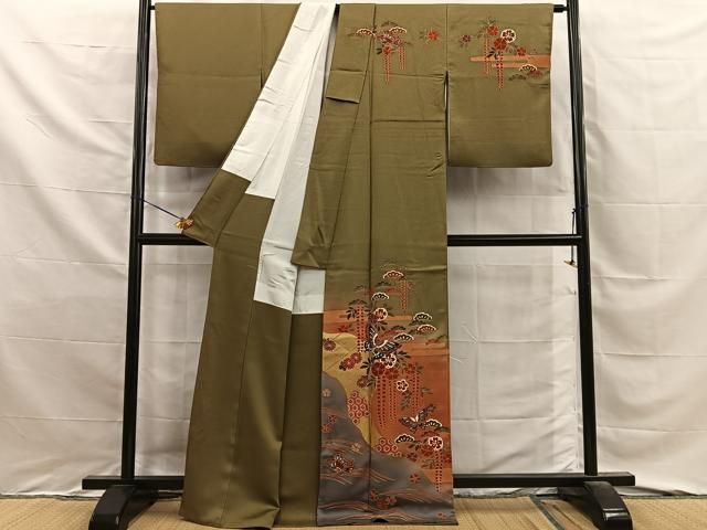 平和屋着物●訪問着 花蝶文 暈し染め 金彩 正絹 逸品 BAAY8867hj