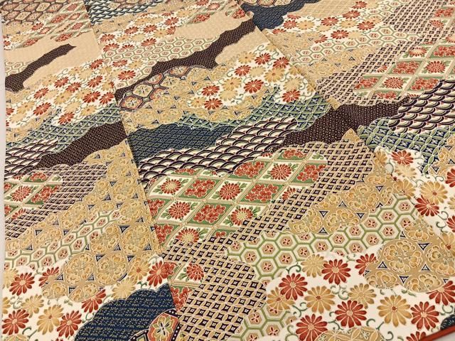 平和屋着物■上質な小紋 雲取吉祥花文 金彩 正絹 逸品 BAAY8871hj