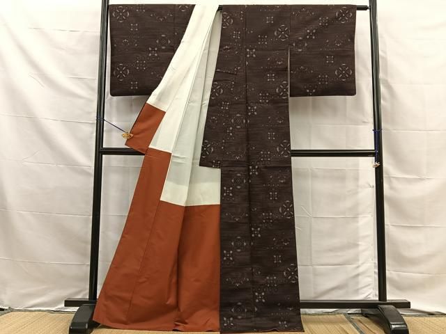平和屋着物■本場大島紬 7マルキ 吉祥文 正絹 逸品 BAAY8888hj