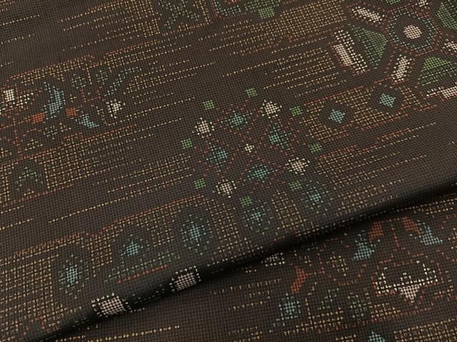 平和屋着物■本場大島紬 7マルキ 吉祥文 正絹 逸品 BAAY8888hj
