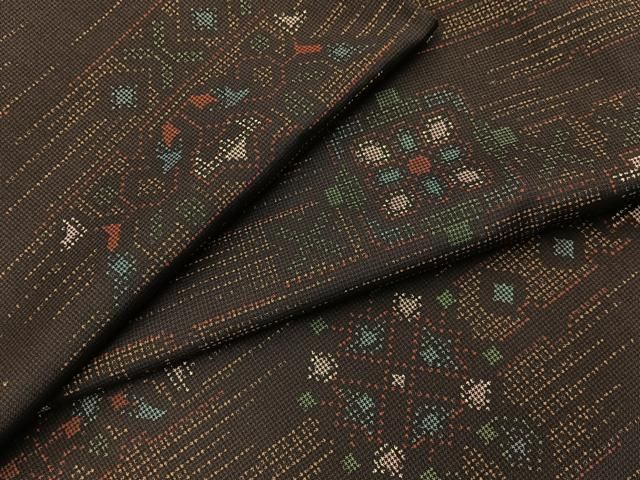 平和屋着物■本場大島紬 7マルキ 吉祥文 正絹 逸品 BAAY8888hj