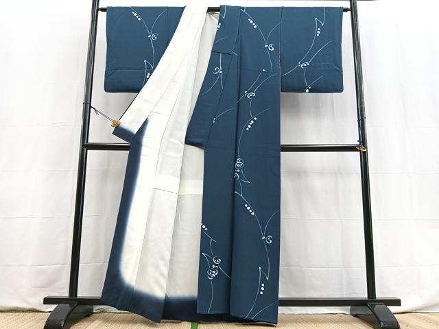 平和屋着物■上質な小紋 ろうけつ染め 抽象文 正絹 逸品 BAAY9007yc