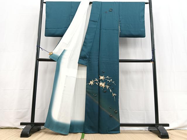 平和屋着物●訪問着 水滴 枝花文 金銀彩 正絹 逸品 BAAY9008yc