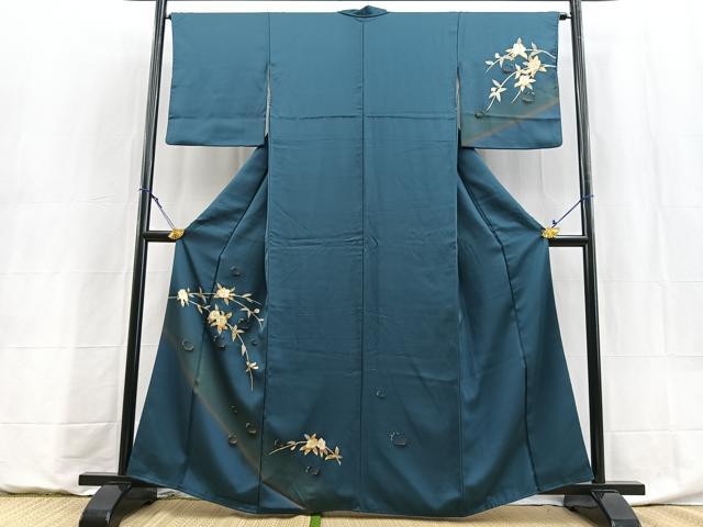 平和屋着物●訪問着 水滴 枝花文 金銀彩 正絹 逸品 BAAY9008yc