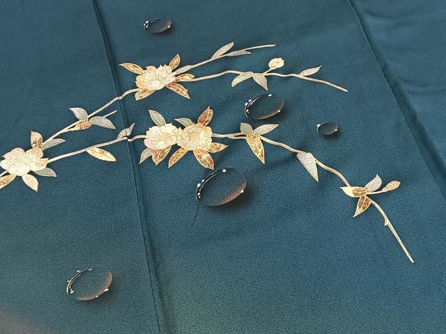 平和屋着物●訪問着 水滴 枝花文 金銀彩 正絹 逸品 BAAY9008yc