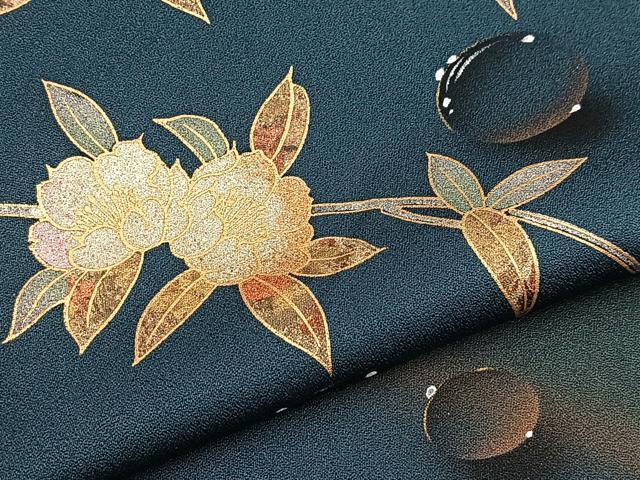 平和屋着物●訪問着 水滴 枝花文 金銀彩 正絹 逸品 BAAY9008yc