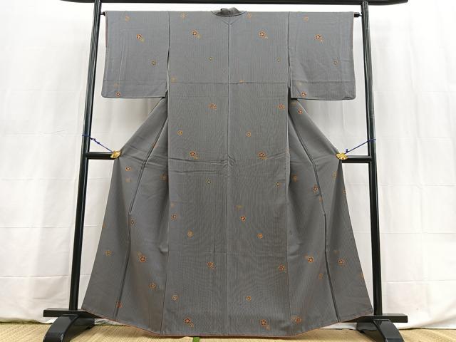 平和屋着物●上質な小紋 草花文 金彩 正絹 逸品 BAAY9013yc