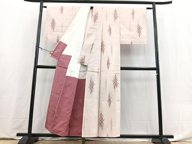 平和屋着物■上質な紬 草花文 正絹 逸品 BAAY9014yc