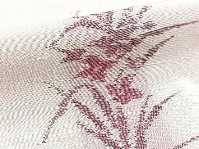 平和屋着物■上質な紬 草花文 正絹 逸品 BAAY9014yc
