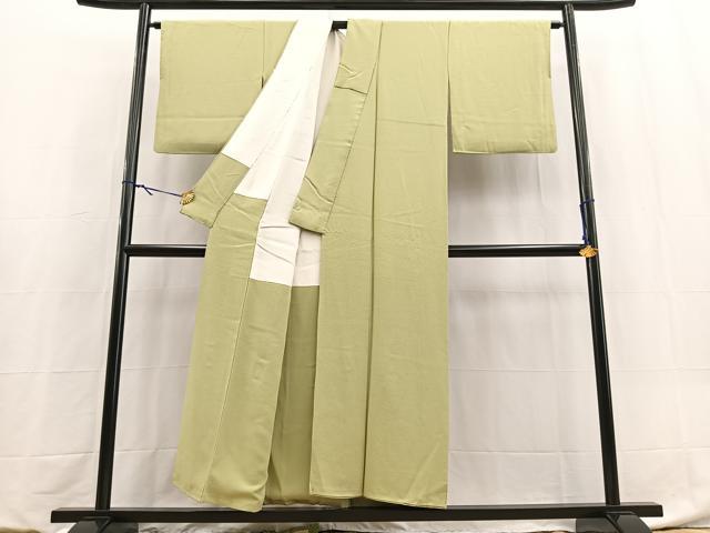 平和屋着物■上質な色無地 柳茶色 正絹 逸品 BAAY9023yc
