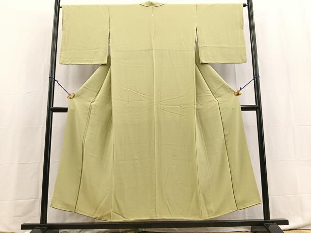 平和屋着物■上質な色無地 柳茶色 正絹 逸品 BAAY9023yc