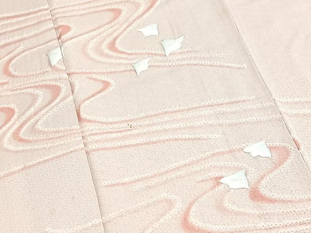 平和屋着物■訪問着 絞り 刺繍 流水千鳥文 正絹 逸品 BAAY9031yc