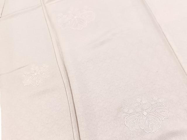 平和屋着物■色留訪問着 色無地 総絞り 五三桐 灰桜色 やまと誂製 正絹 逸品 BAAY9039yc