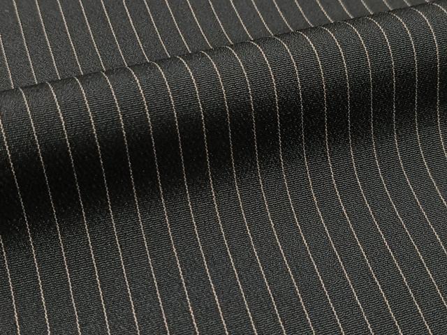 平和屋着物■男性 お召 縞 黒地 正絹 逸品 BAAY9041yc