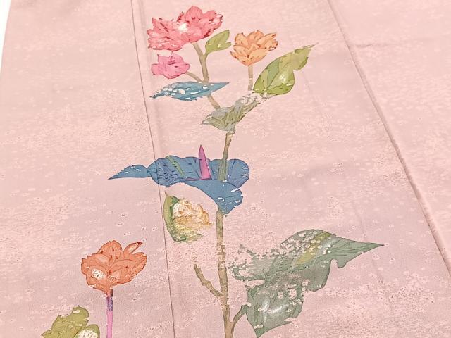 平和屋着物■訪問着 ろうけつ染め 草花文 正絹 逸品 BAAY9045yc