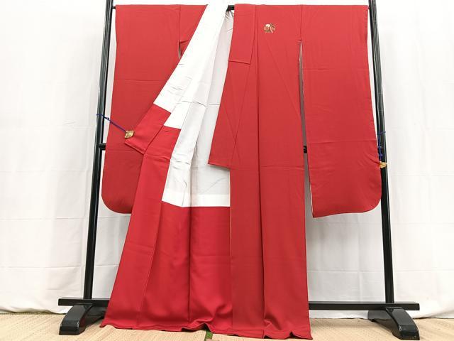 平和屋着物●豪華振袖 色無地 朱・緋色 正絹 逸品 BAAY9054yc