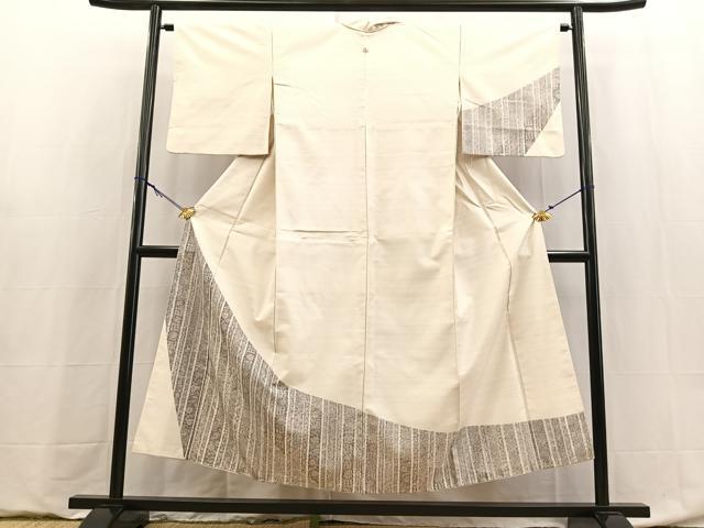 平和屋着物■訪問着 紬地 更紗花文 正絹 逸品 BAAY9065yc