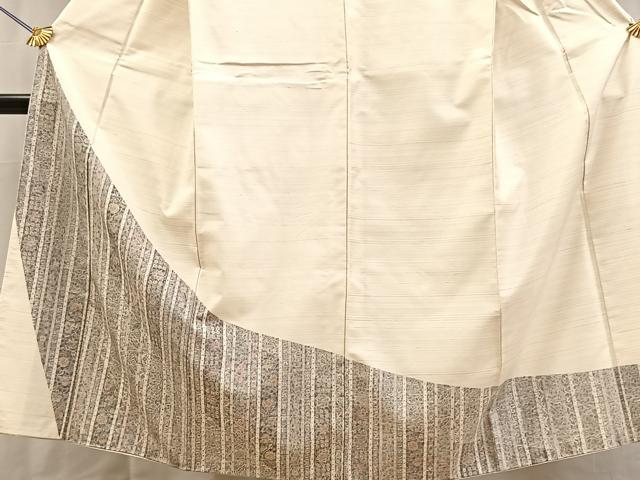 平和屋着物■訪問着 紬地 更紗花文 正絹 逸品 BAAY9065yc