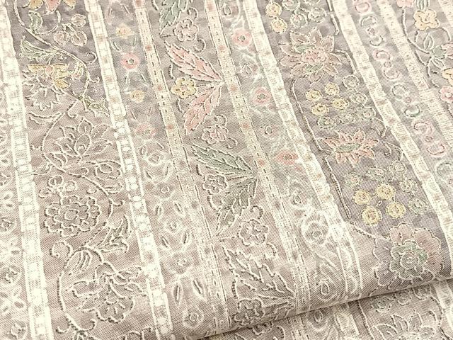 平和屋着物■訪問着 紬地 更紗花文 正絹 逸品 BAAY9065yc
