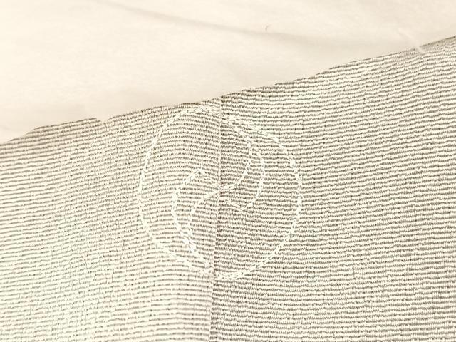 平和屋着物●無地絵羽訪問着 作家物 草葉地紋 白鼠色 正絹 逸品 未使用 BAAY9079yc