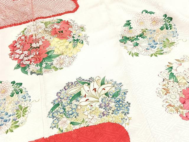 平和屋着物■豪華振袖 絞り 駒刺繍 エ霞花丸文 正絹 逸品 BAAY9106yc