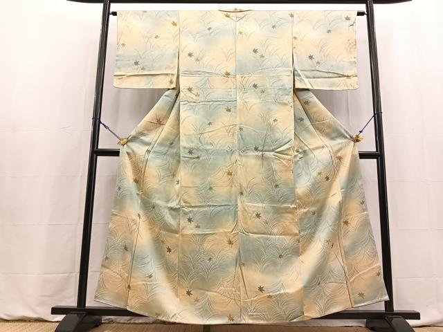 平和屋着物■上質な小紋 楓文 暈し染め 正絹 逸品 BAAY9112yc