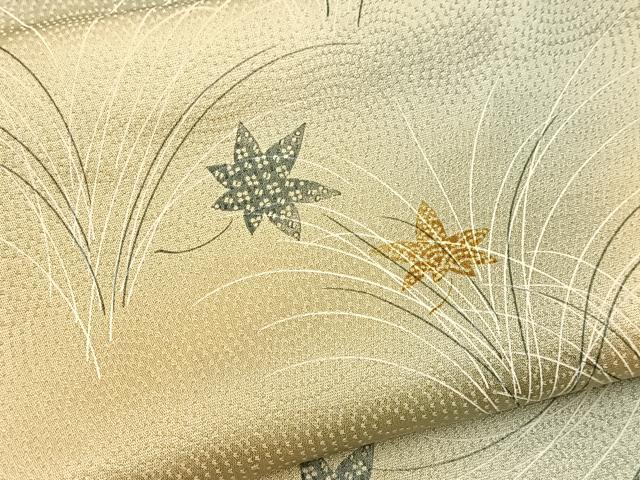 平和屋着物■上質な小紋 楓文 暈し染め 正絹 逸品 BAAY9112yc