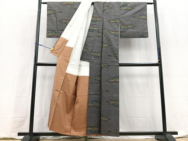 平和屋着物■本場大島紬 7マルキ 風景文 正絹 逸品 BAAY9122yc