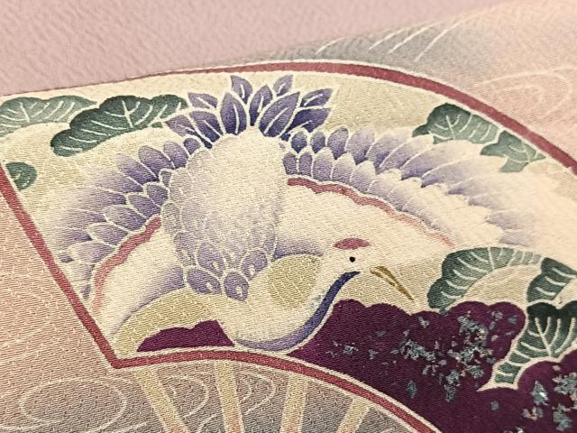 平和屋着物■訪問着 飛鶴扇面花文 暈し染め 正絹 逸品 BAAY9135yc