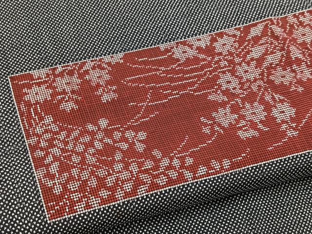 平和屋着物■本場大島紬 7マルキ 横段花文 正絹 逸品 BAAY9137yc
