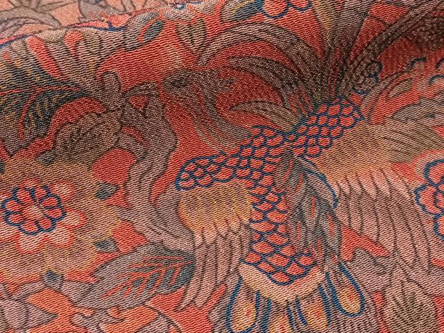 平和屋着物■上質な小紋 更紗花鳥文 正絹 逸品 BAAY9139yc