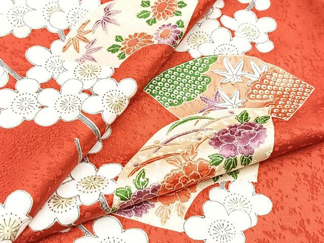 平和屋着物■上質な小紋 地紙花文 正絹 逸品 未使用 BAAY9145yc
