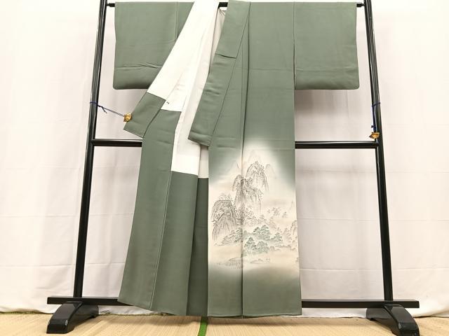 平和屋着物■豪華色留袖 寿光織 重ね山風景文 暈し染め 金糸 正絹 逸品 BAAY9150yc