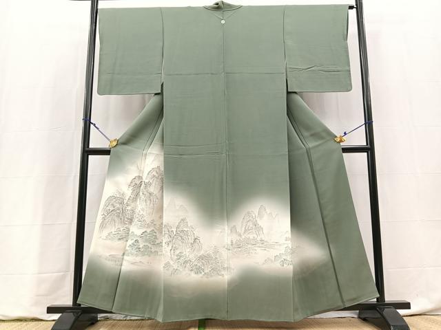 平和屋着物■豪華色留袖 寿光織 重ね山風景文 暈し染め 金糸 正絹 逸品 BAAY9150yc