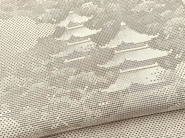 平和屋着物●本場大島紬 白大島 名匠たかし 9マルキ 風景樹林文 証紙付き 正絹 逸品 BAAY9157yc