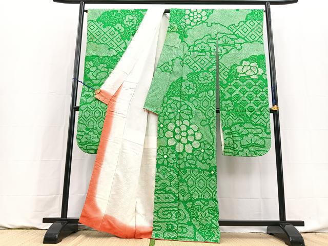 平和屋着物●豪華振袖 総絞り 吉祥花文 正絹 逸品 BAAY9174yc