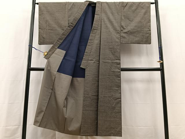 平和屋着物■男性 本場大島紬 アンサンブル 長羽織 80亀甲 総詰め 正絹 逸品 BAAY9191yc