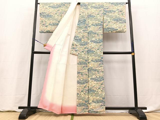 平和屋着物■上質な小紋 御所解花文 正絹 逸品 BAAY9202yc