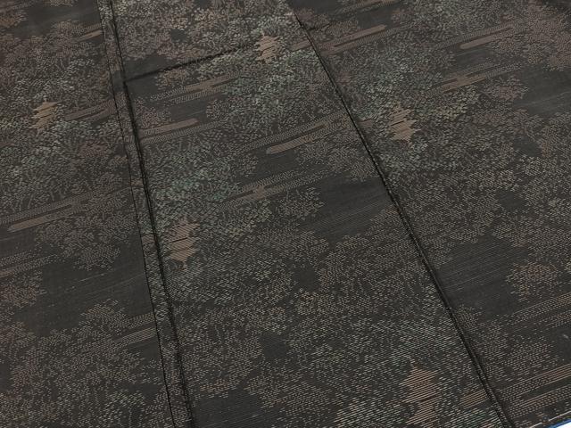 平和屋着物■本場大島紬 エ霞風景文 正絹 逸品 未使用 BAAY9215yc