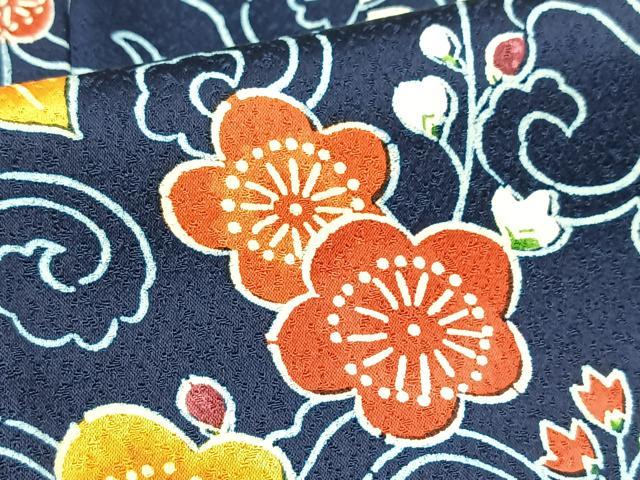 平和屋着物■上質な小紋 花唐草文 正絹 逸品 BAAY9219yc