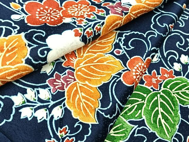 平和屋着物■上質な小紋 花唐草文 正絹 逸品 BAAY9219yc