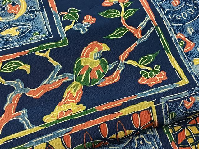 平和屋着物■上質な小紋 吉祥花鳥文 正絹 逸品 BAAY9220yc