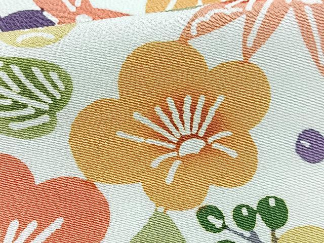平和屋着物●上質な小紋 型染め 草花文 正絹 逸品 BAAY9227yc